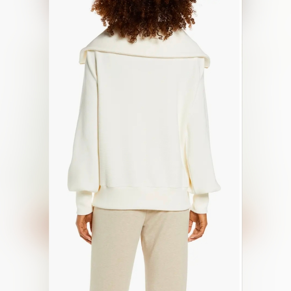 Varley Vine Ottoman Half Zip Pullover Ivory Size XS - Picture 4 of 11